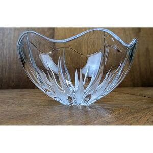 Vintage Crystal Mikasa Flame D'Amore Bowl Pattern 10" Diameter Slovenia Scallop